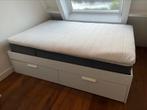 IKEA twijfelaar met lades en topper, Ophalen, 140 cm, Zo goed als nieuw, Twijfelaar