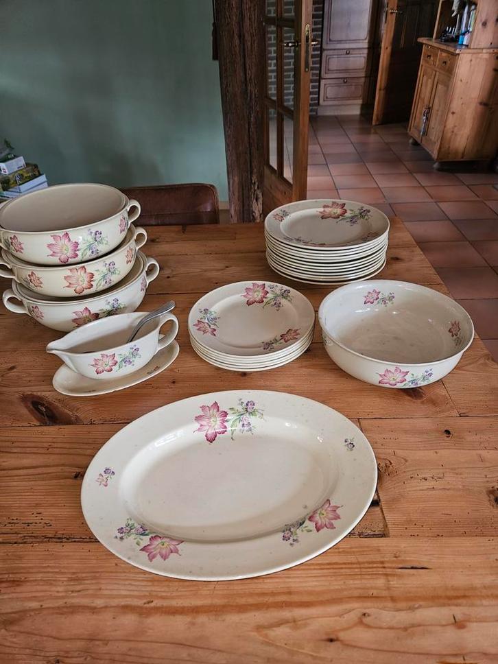 Vintage Servies met Bloemmotief petrus regout, Antiek en Kunst, Antiek | Servies los, Ophalen