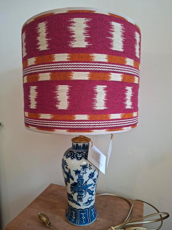 Handgemaakte lampenvoet met handgemaakte lampenkap., Huis en Inrichting, Lampen | Lampenkappen, Zo goed als nieuw, Minder dan 25 cm