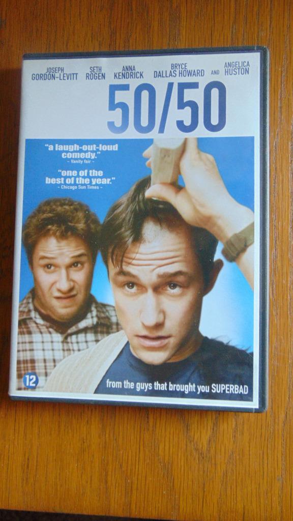 50/50 dvd zgan, Cd's en Dvd's, Dvd's | Komedie, Zo goed als nieuw, Romantische komedie, Alle leeftijden, Ophalen of Verzenden