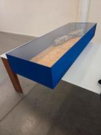 Vitrine Bak Donkerblauw met Acryl Deksel, Gebruikt, Met klep(pen), Kunststof, 75 cm of meer
