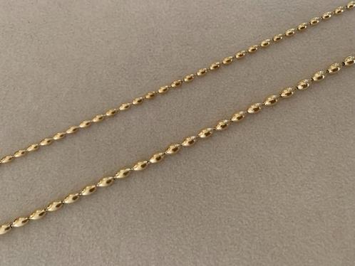 Gouden dubbele bolletjes ketting van stainless steel rvs, Sieraden, Tassen en Uiterlijk, Kettingen, Nieuw, Goud, Verstelbaar, Ophalen of Verzenden