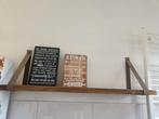 Leuke houten wandplank met leren riempjes, Ophalen, Zo goed als nieuw