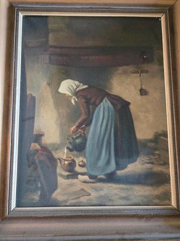 Oude Hollandse School Schilderkunst beschikbaar voor biedingen