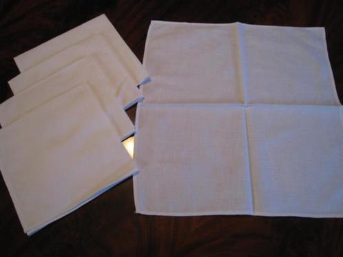 6 witte stoffen servetten, 35 x 35 cm, Huis en Inrichting, Keuken | Textiel, Nieuw, Wit, Ophalen of Verzenden