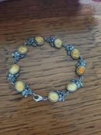 Super leuke zilveren armband met barnsteen, Sieraden, Tassen en Uiterlijk, Antieke sieraden, Verzenden, Zilver, Armband