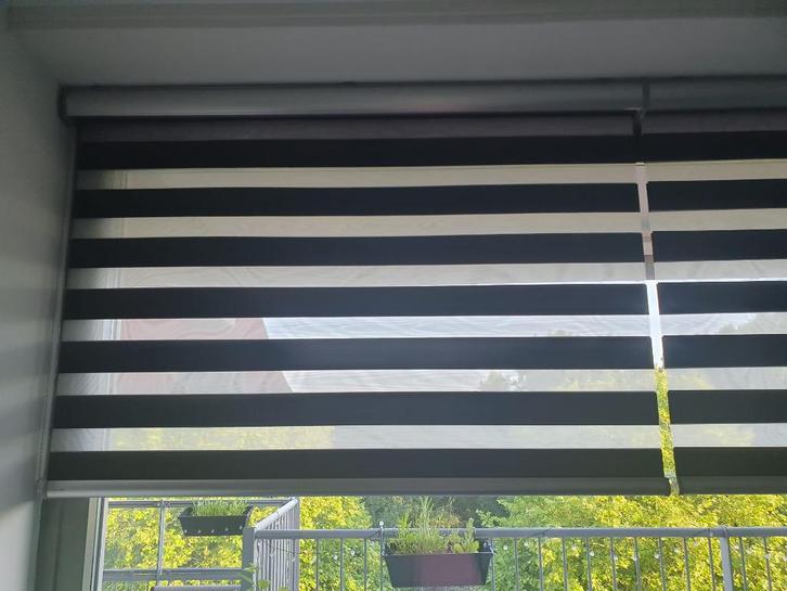 Duo rolgordijn, Huis en Inrichting, Stoffering | Gordijnen en Lamellen, Nieuw, 150 tot 200 cm, 100 tot 150 cm, Grijs, Zwart, Ophalen