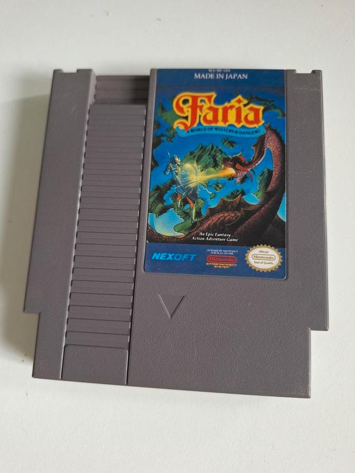 Faria - Nintendo NES - Zeldzaam!, Spelcomputers en Games, Games | Nintendo NES, Gebruikt, Avontuur en Actie, 1 speler, Vanaf 7 jaar
