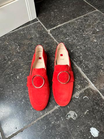Hogl - Suede Instappers - mt 39(6) - Rood - Ronde neus Nieuw beschikbaar voor biedingen