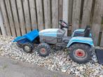 blauwe tractor met aanhangwagen, Ophalen, Gebruikt, Overige merken, Met kar of aanhanger