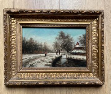 Schilderij op paneel naar Louis Apol goudkleurige lijst beschikbaar voor biedingen