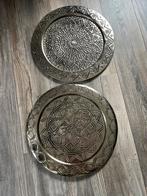 Zilveren decoratie borden 2x Boho style 48,5 cm, Overig, Ophalen of Verzenden, Zo goed als nieuw