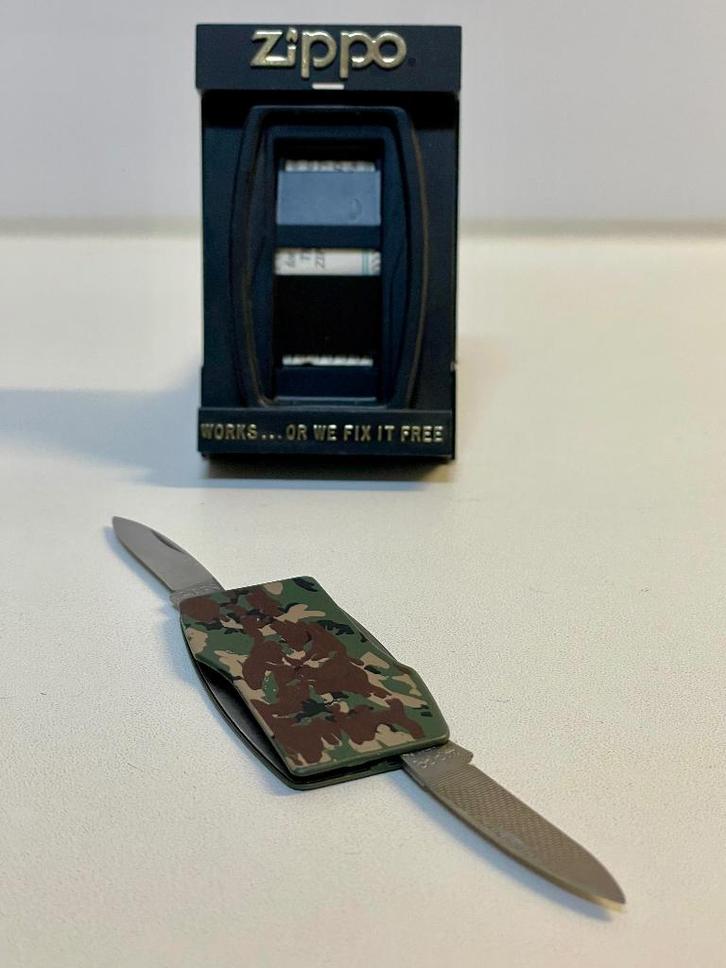 Vintage Zippo mesje en nagelvijl, Verzamelen, Militaria | Algemeen, Landmacht, Overige typen, Amerika, Ophalen of Verzenden