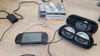 Sony PSP met games en beschermhoes, Spelcomputers en Games, Ophalen of Verzenden, PSP, Zo goed als nieuw, Zwart