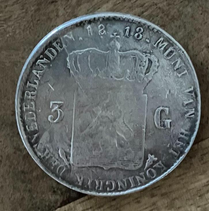 3 gulden 1818 Willem I, Postzegels en Munten, Munten | Nederland, Losse munt, Overige waardes, Koning Willem I, Ophalen