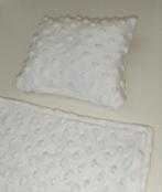 Poppendeken wit minky fleece met kussen, Ophalen of Verzenden, Nieuw, Babypop