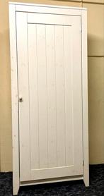 Witte houten kledingkast - Robuuste 1-deurs kast, Huis en Inrichting, Kasten | Kledingkasten, Ophalen, Gebruikt, Grenenhout, Met hangruimte