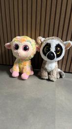 2x TY Knuffels – Stokstaartje & Kleurrijk Schaap, ., Overige typen, Ophalen of Verzenden, Zo goed als nieuw
