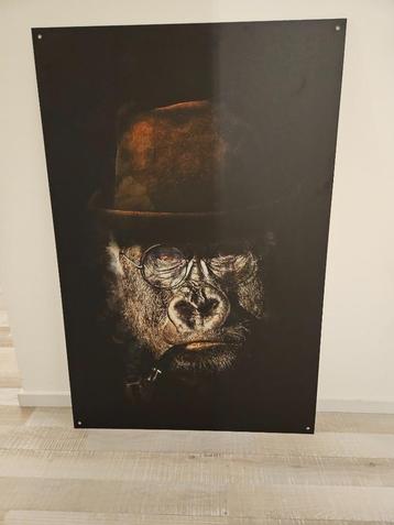 Posterjunkie Classy Gorilla poster, Aluminium, 80x120 cm beschikbaar voor biedingen