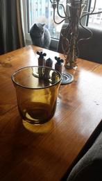 Glazen vaas (geel/amberkleur), Ophalen of Verzenden, Nieuw, Glas, Minder dan 50 cm