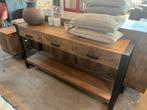 Magazijn leegverkoop Sidetable Britt Mangohout metaal zwart