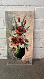 Retro vintage olieverf mid century bloemen boeket schilderij, Ophalen of Verzenden, Huis en Inrichting
