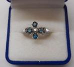 Prachtige zilveren ring met saffier maat 18.25 nr.339, 18 tot 19, Verzenden, Zo goed als nieuw, Dame