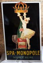 Spa-Monopole groot emaillen reclame bord retro decoratie, Ophalen of Verzenden, Zo goed als nieuw, Info@americansaleshop.nl, Maastricht