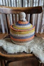 afrikaanse opbergmandje bijou mandje multicolor handgemaakt, Mand, Rond, Nieuw, Ophalen of Verzenden
