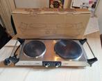 2-pits elektrische kookplaat Kitchenbrothers 2500W, RVS, Witgoed en Apparatuur, Kookplaten, Ophalen, 4 kookzones, Zo goed als nieuw