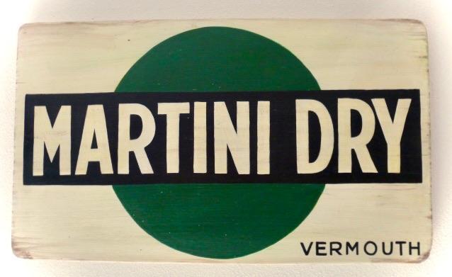 Handgeschilderd Italiaans bord / Martini Dry Vermouth, Verzamelen, Merken en Reclamevoorwerpen, Zo goed als nieuw, Reclamebord