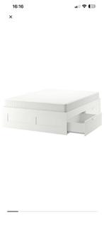 Ikea bed brimnes 140x200, Ophalen, Gebruikt, Tweepersoons