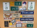 div. reclame straatnaam verkeers BORDEN  bromfietsplaatjes, Verzamelen, Verzenden, Gebruikt, Auto's