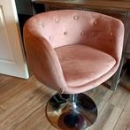 Mooie,hippe oudroze draaifauteuil in hoogte verstelbaar, 75 tot 100 cm, Ophalen of Verzenden, Zo goed als nieuw, Stof