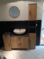 Badkamer meubel licht eiken zwart, Ophalen, Gebruikt, 100 tot 150 cm, 25 tot 50 cm
