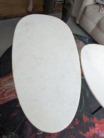 Marmeren Bijzettafels - Set van 2, Huis en Inrichting, Tafels | Bijzettafels, Minder dan 55 cm, Gebruikt, Rond, Ophalen