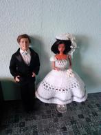 Gehaakte trouwjurk Met hoed en vintage pak(barbie) voor Ken, Ophalen of Verzenden, Gebruikt, Barbie