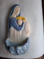Wijwaterbakje Maria met kind stenen beeldje om op te hangen, Verzamelen, Religie, Ophalen, Zo goed als nieuw, Beeld(je)