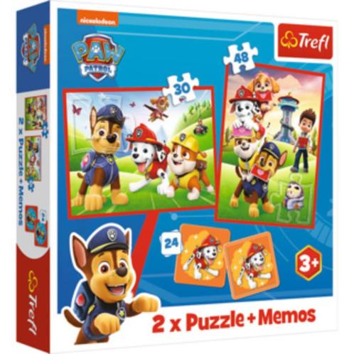 Trefl: Paw Patrol 2 puzzels + memo NIEUW, Hobby en Vrije tijd, Gezelschapsspellen | Overige, Nieuw, Ophalen of Verzenden