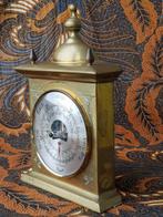Zware oude barometer met thermometer uit Engeland van koper., Ophalen of Verzenden