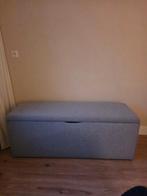 Prachtig blauw-grijs  bankje/grote hocker, Minder dan 50 cm, 100 tot 125 cm, Zo goed als nieuw, Rechthoekig