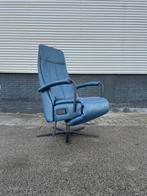 Z.g.a.n. blauwe leren prominent relaxfauteuil / relax stoel, Ophalen, Minder dan 75 cm, Nvt, Nvt