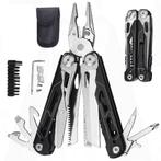 SILVERWOLF - 14-in-1 Multitool Zakmes - RVS - Zwart Zilver, Ophalen of Verzenden, Nieuw