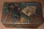 Antiek Blik met Paradijsvogels, Ophalen of Verzenden