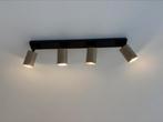 Ceiling gold & black light fixture / hanglampen (4 x GU10), Ophalen, Zo goed als nieuw, Metaal of Aluminium