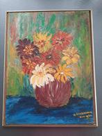 Schilderij bloemen van N. Beerendonk 1960, Antiek en Kunst, Ophalen of Verzenden