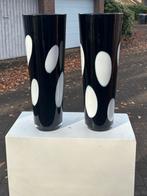 Vazen met stippen wit en zwart, Ophalen, Zwart, 75 cm of meer, Glas