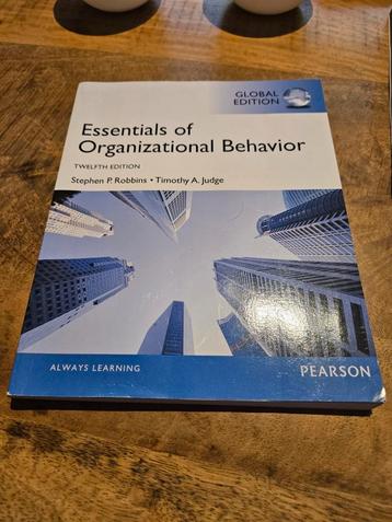 Essentials of Organizational Behavior - Robbins/Judge beschikbaar voor biedingen