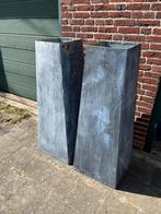 Metalen plantenbakken., Tuin en Terras, Bloembakken en Plantenbakken, Ophalen, Gebruikt, Metaal, 60 cm of meer