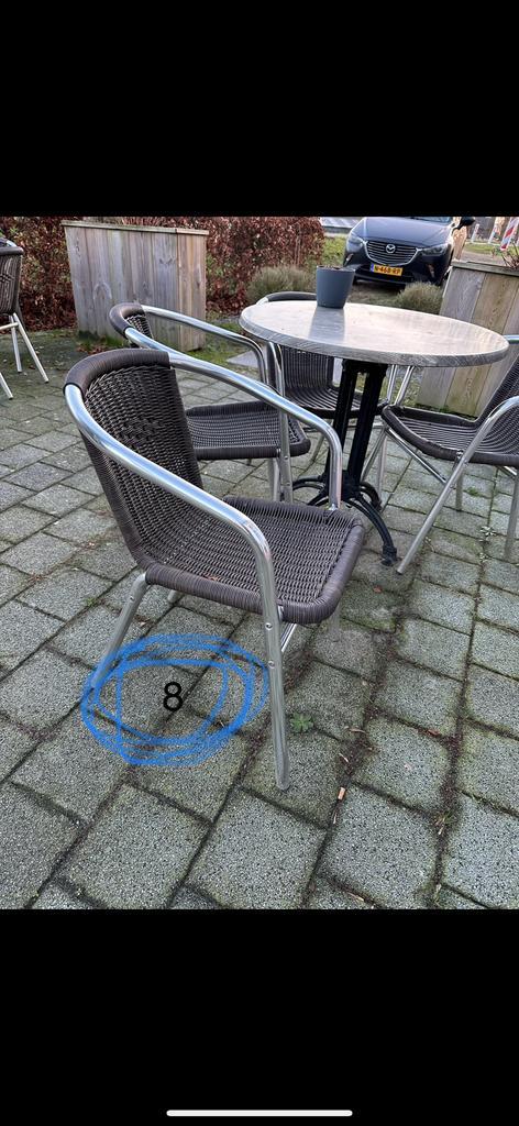 UPDATE! In prijs verlaagd! Horeca terras tafels en stoelen, Tuin en Terras, Tuinstoelen, Gebruikt, Ophalen of Verzenden